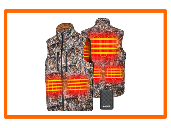 OMVMO Camo Heated Vest for Men for Hunting Skiing Hiking